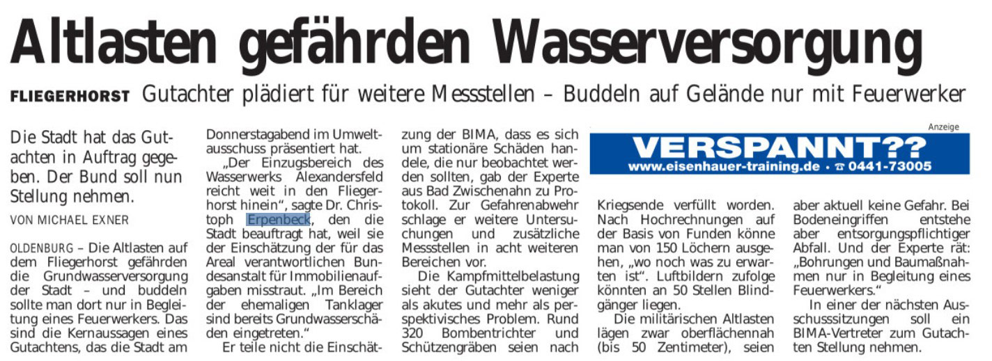 Artikel in der Nordwest Zeitung 14.11.2009